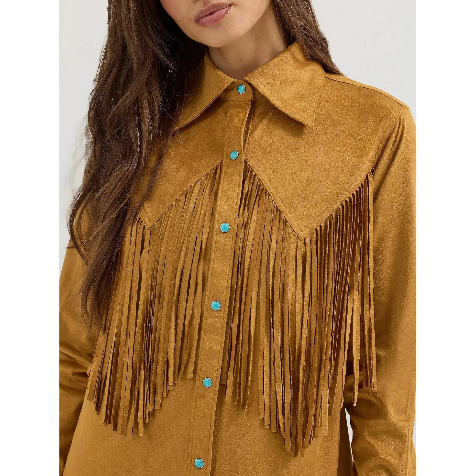 Women's Wrangler X Lainey Wilson Fringe Snap Shirt - Bone Brown