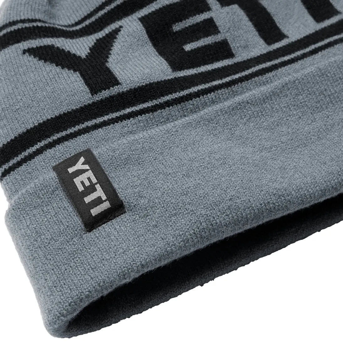 Yeti Logo retro Knit Beanie Hat - Gray