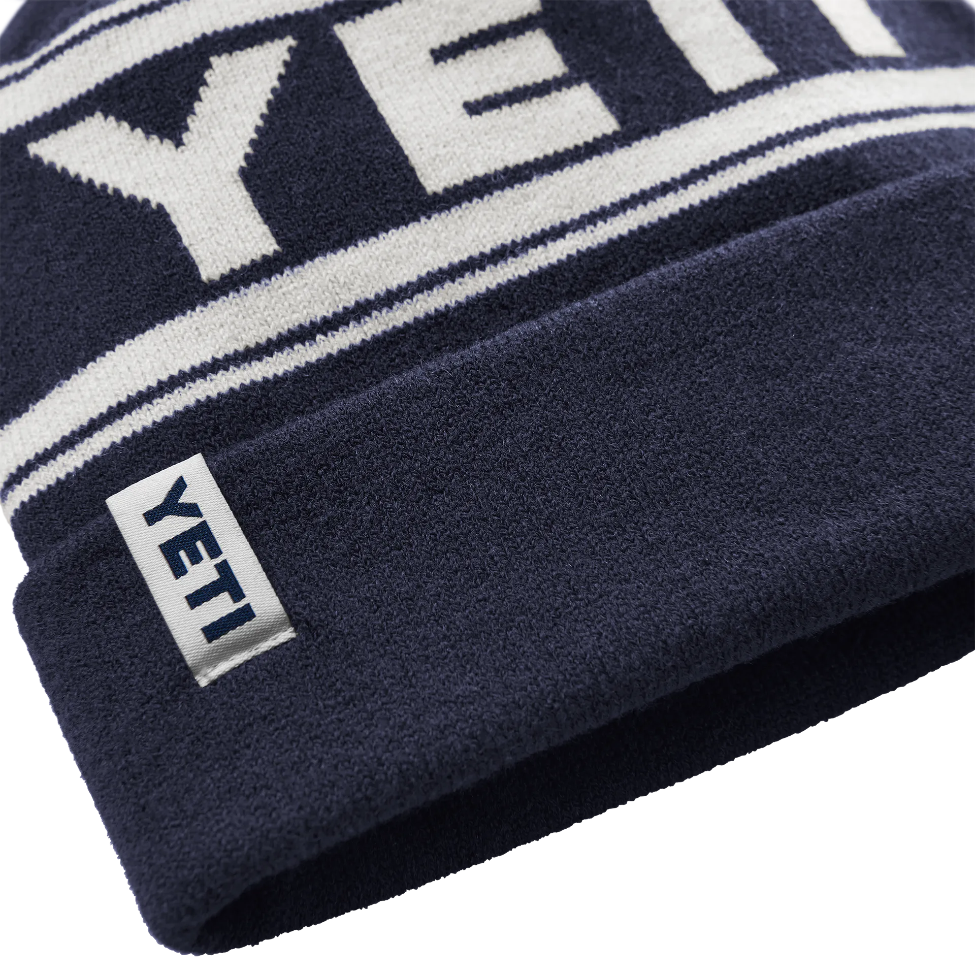 Yeti Logo retro Knit Beanie Hat - Navy